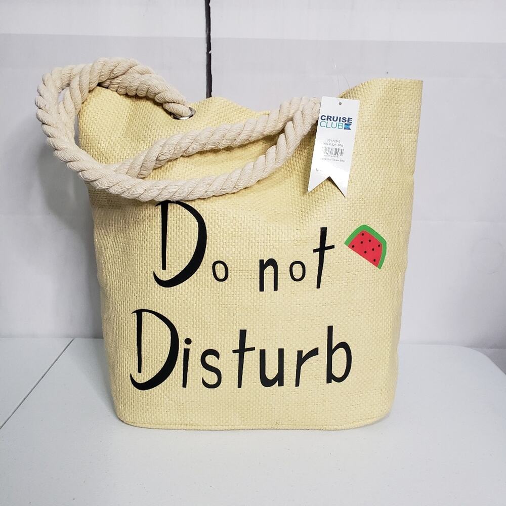 Cruise Club "Do Not Disturb" Straw Beach Bag Tote - Picture 10 of 10